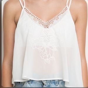 Lacey Sheer White Flowy Tank Top 💕Brandy Melville